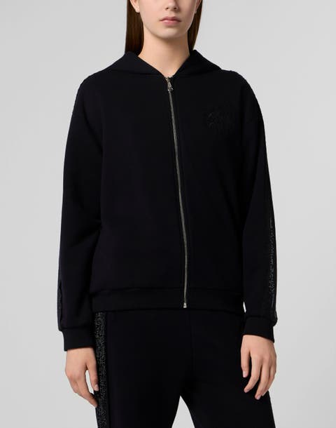 Zip Hoodie Strass Band Women