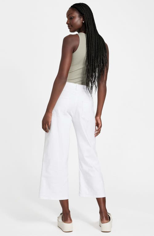 Shop Guess Bellflower Crop Wide Leg Jeans In Pure White