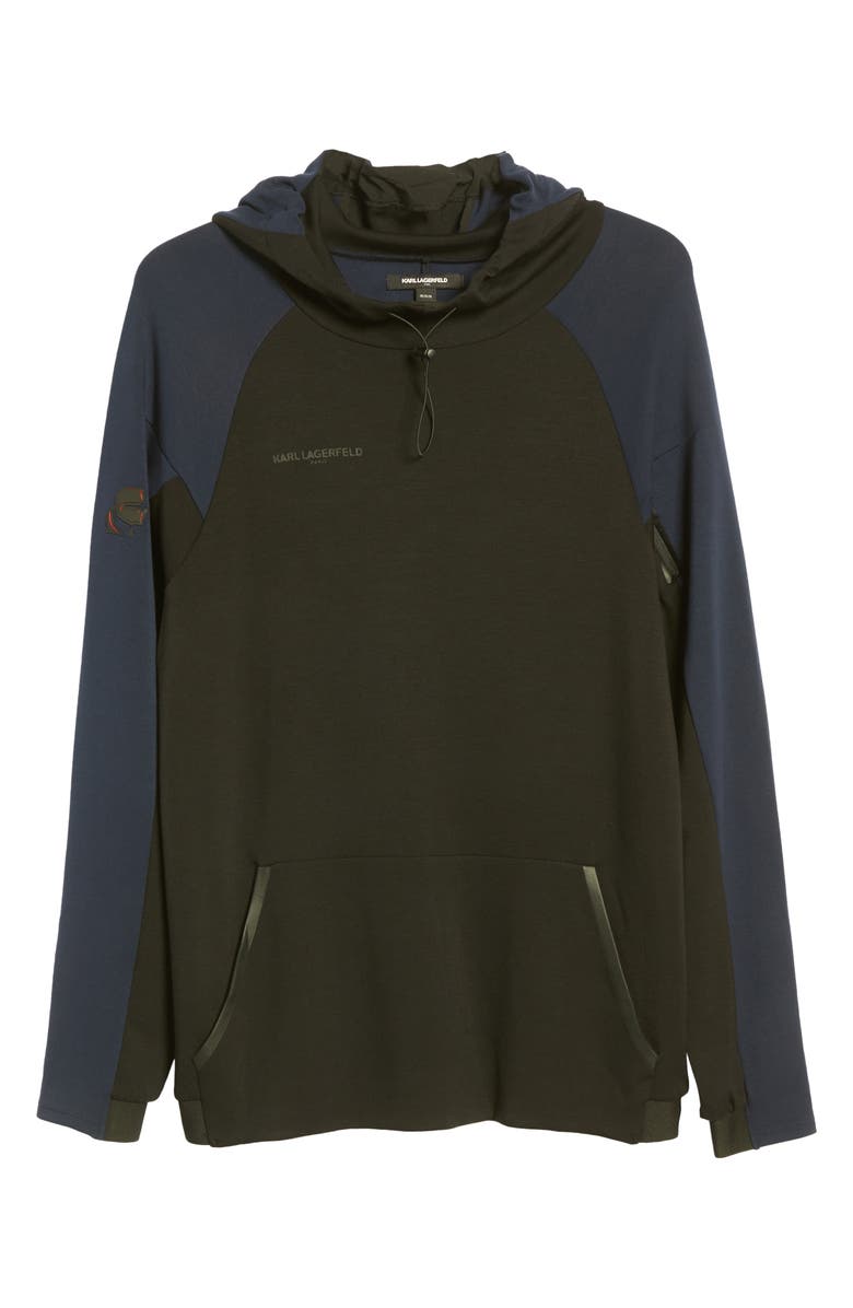 KARL LAGERFELD PARIS Karl Lagerfeld Colorblock Hoodie, Alternate, color, 