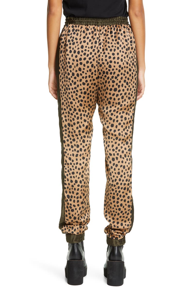 Sacai Side Pleat Cheetah Print Joggers, Alternate, color, 