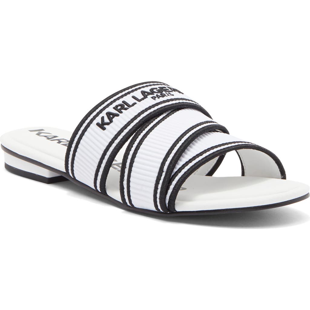 Karl Lagerfeld Paris Caitlyn Slide Sandal In White