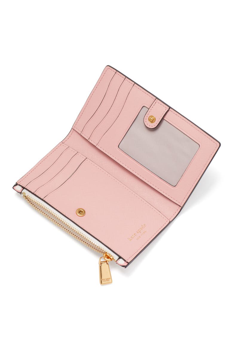 small morgan valentine's day print slim bifold wallet, Alternate, color, CREAM MULTI