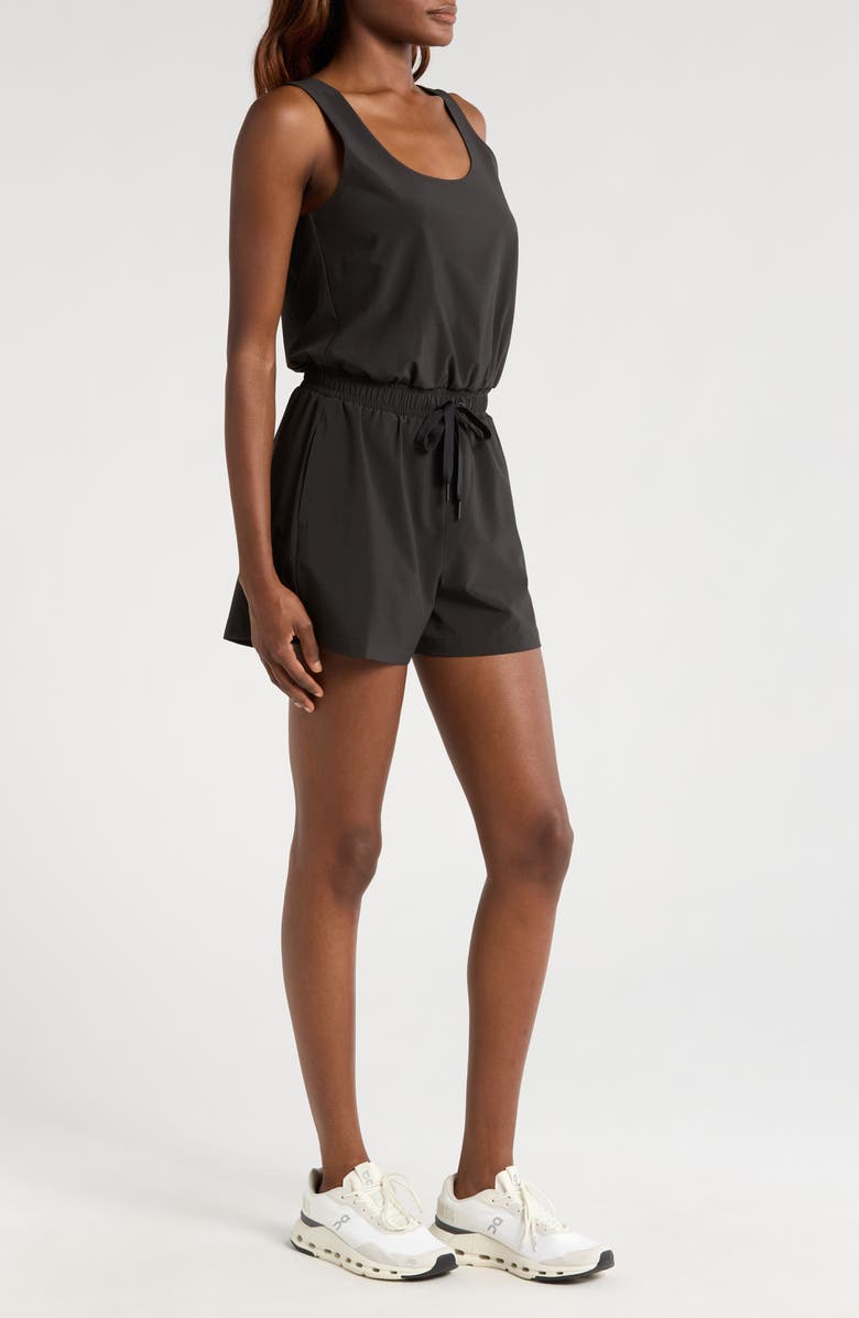 Free Fly Breeze Drawstring Waist Romper, Alternate, color, Black