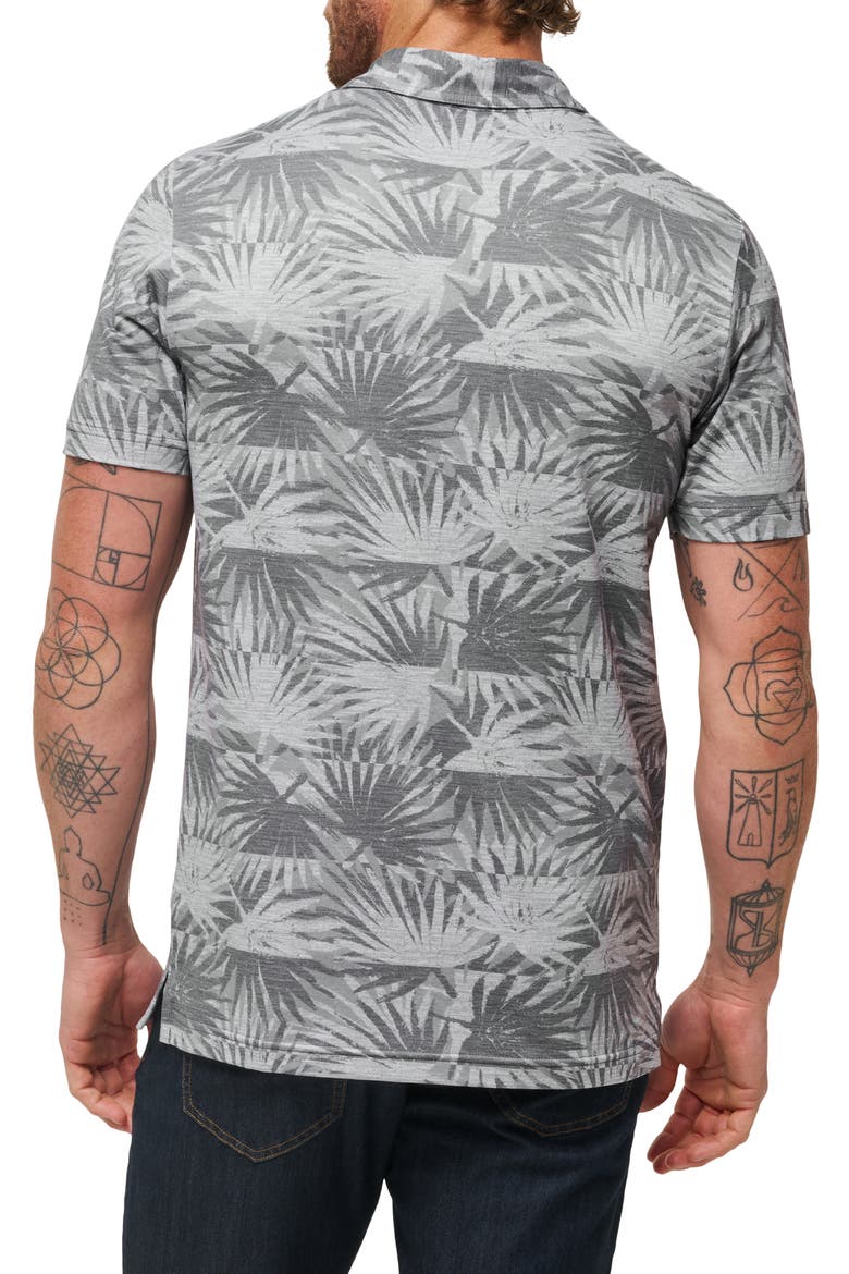 Sign Here Leaf Print Piqué Polo, Alternate, color, HEATHER LIGHT GREY