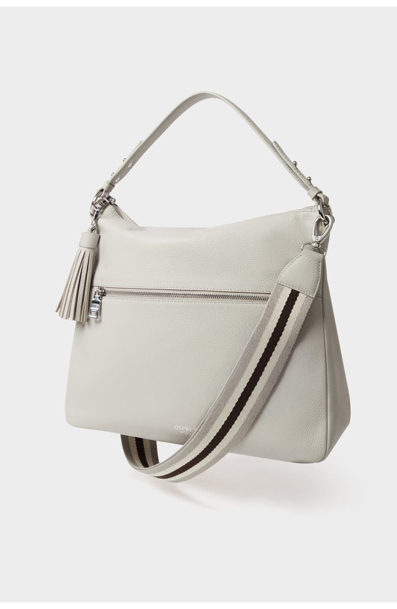 Osprey London The Stella Leather Hobo Bag, Main, color, Taupe