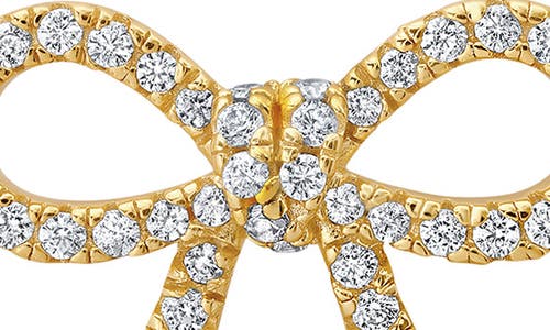 Crislu Fairy Tale Pavé Cubic Zirconia Bow Pendant Necklace In Gold