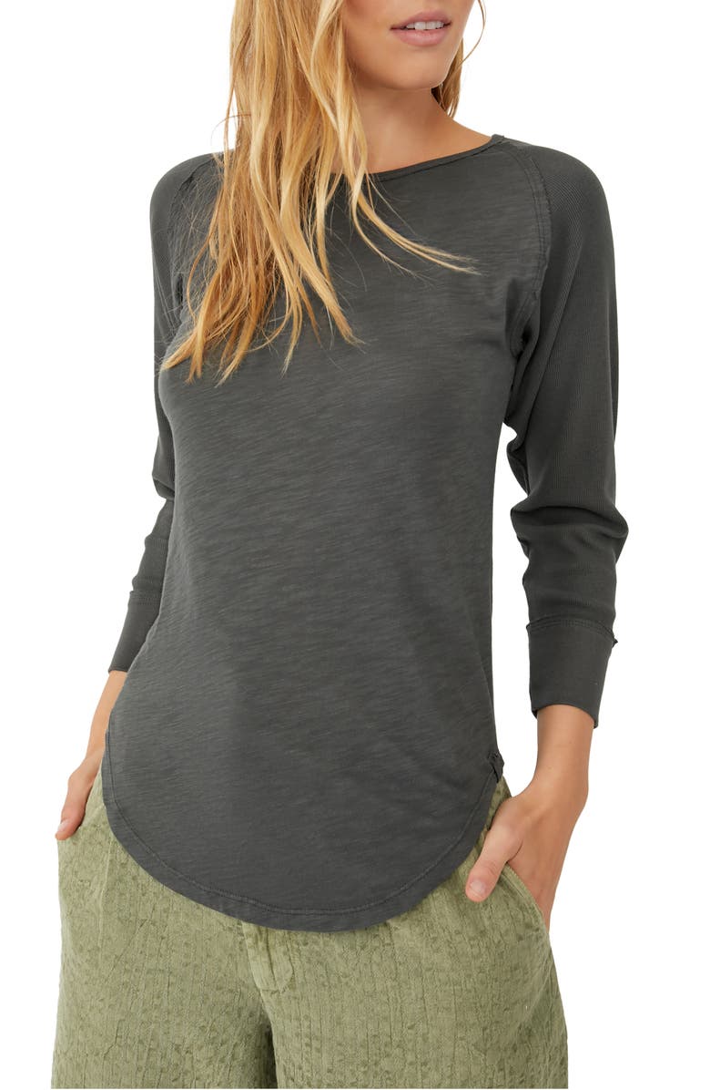 Free People Women's Batter Up Cotton Tee, Main, color,