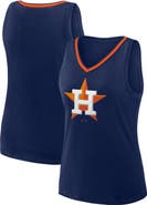 PROFILE Women's Navy Houston Astros Plus Sized Stellar Win V-Neck Tank Top