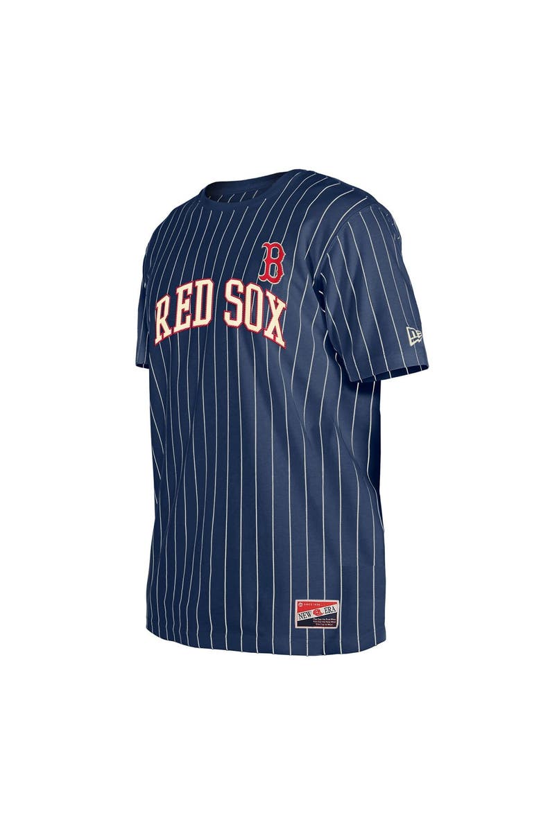 New Era Men's New Era Navy Boston Red Sox Throwback Pinstripe T-Shirt, Alternate, color, 
