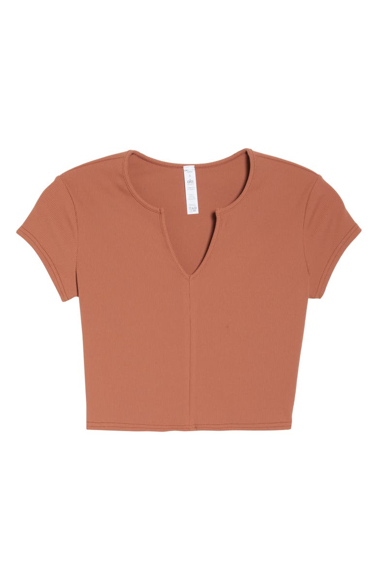 Alo Savvy Short Sleeve Crop Top, Alternate, color,