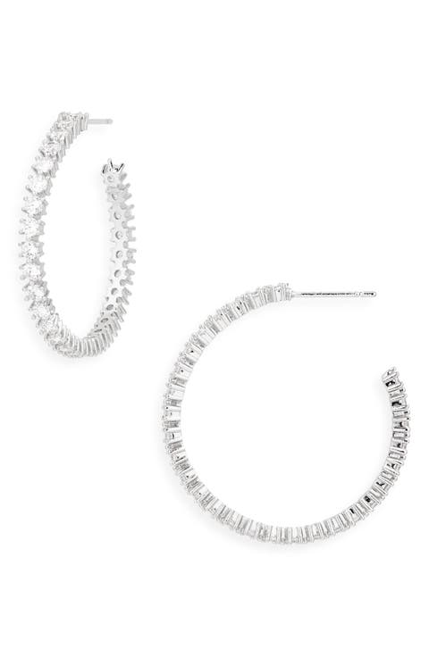 Cubic Zirconia Hoop Earrings