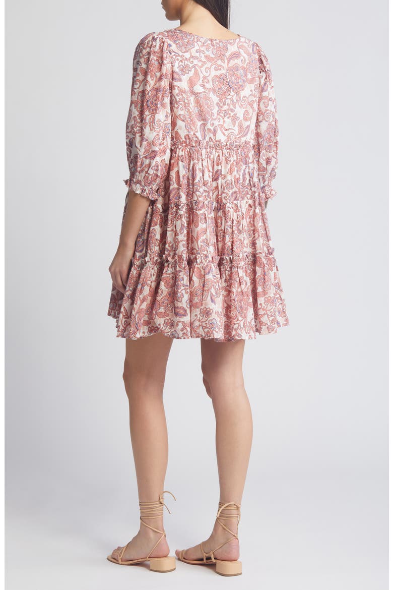 Lavinia Organic Cotton Voile Minidress, Alternate, color, AMARA FLORAL PRINT