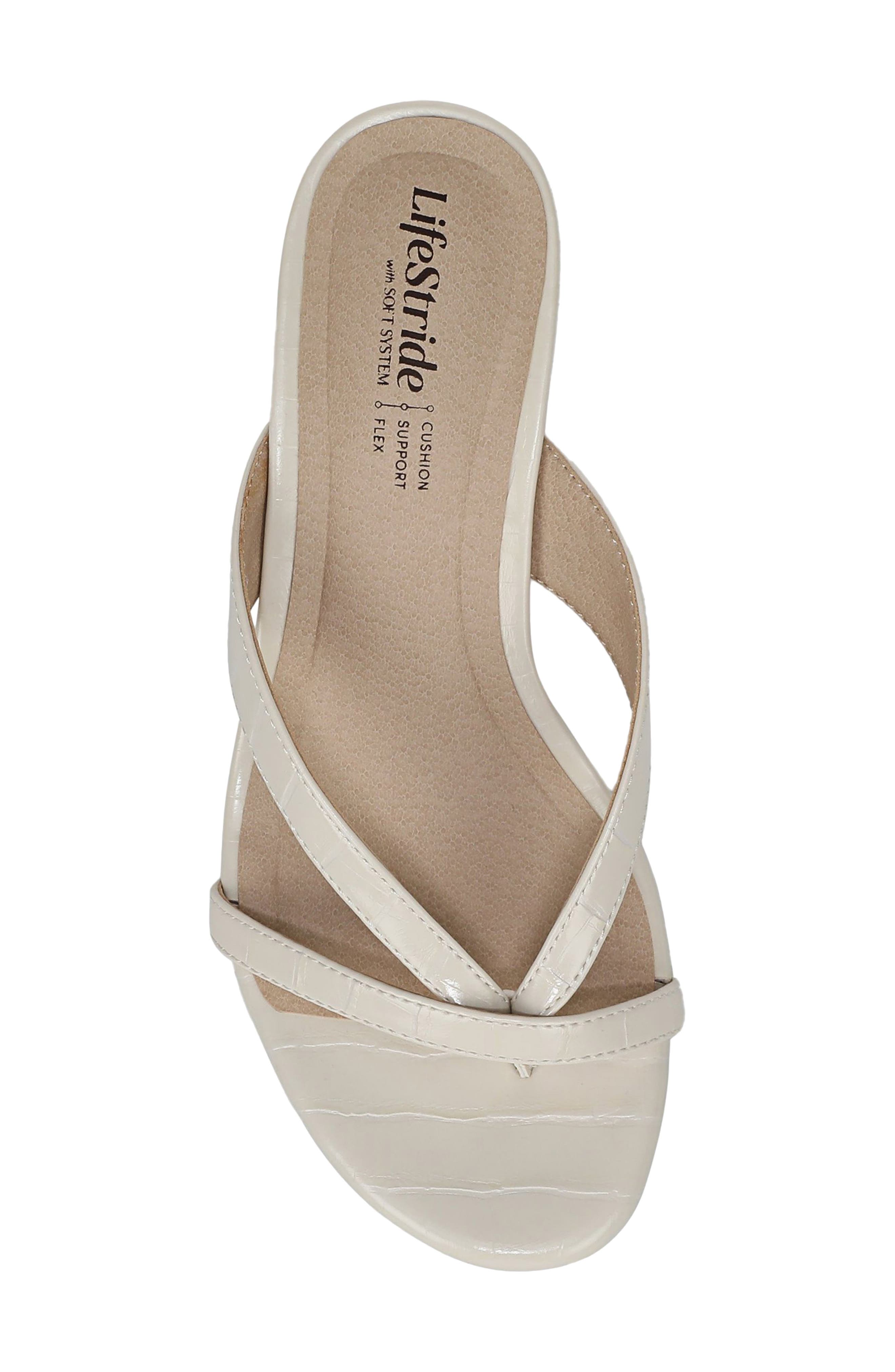 LifeStride Navine Kitten Heel Flip Flop, Alternate, color, Bone