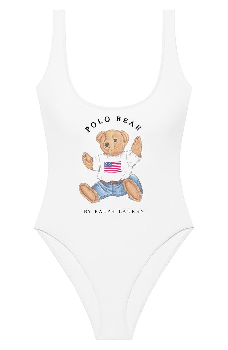 Polo Ralph Lauren Scoop One-Piece Swimsuit, Alternate, color, White