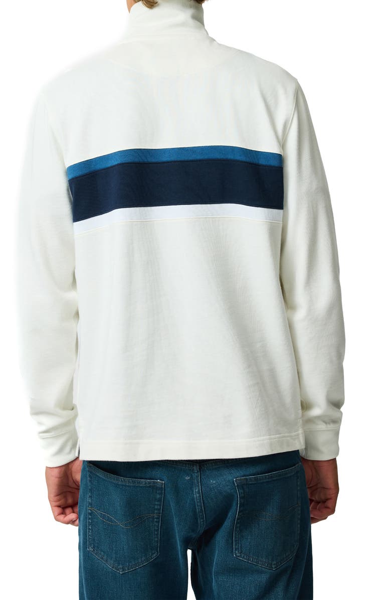 Rodd & Gunn Chesterfield Chest Stripe Quarter Zip Long Sleeve Polo, Alternate, color, Bone