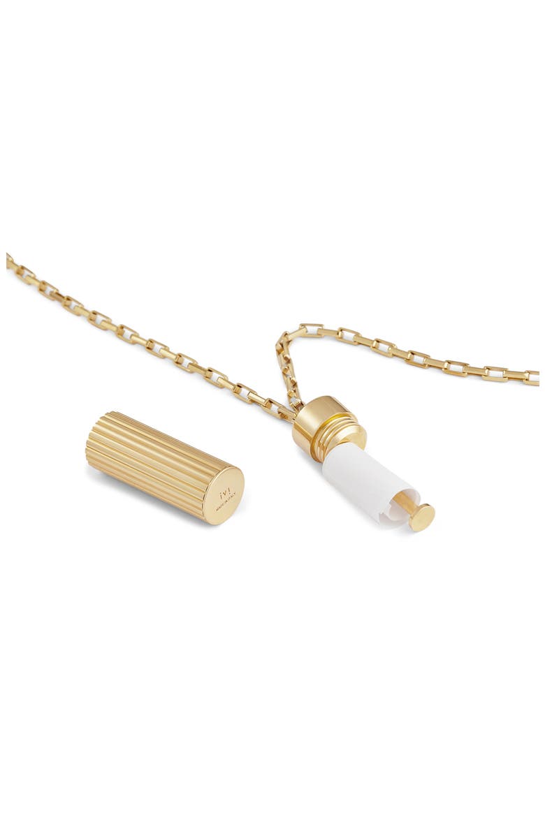 Matchbox Vile Necklace, Alternate, color, BRASS