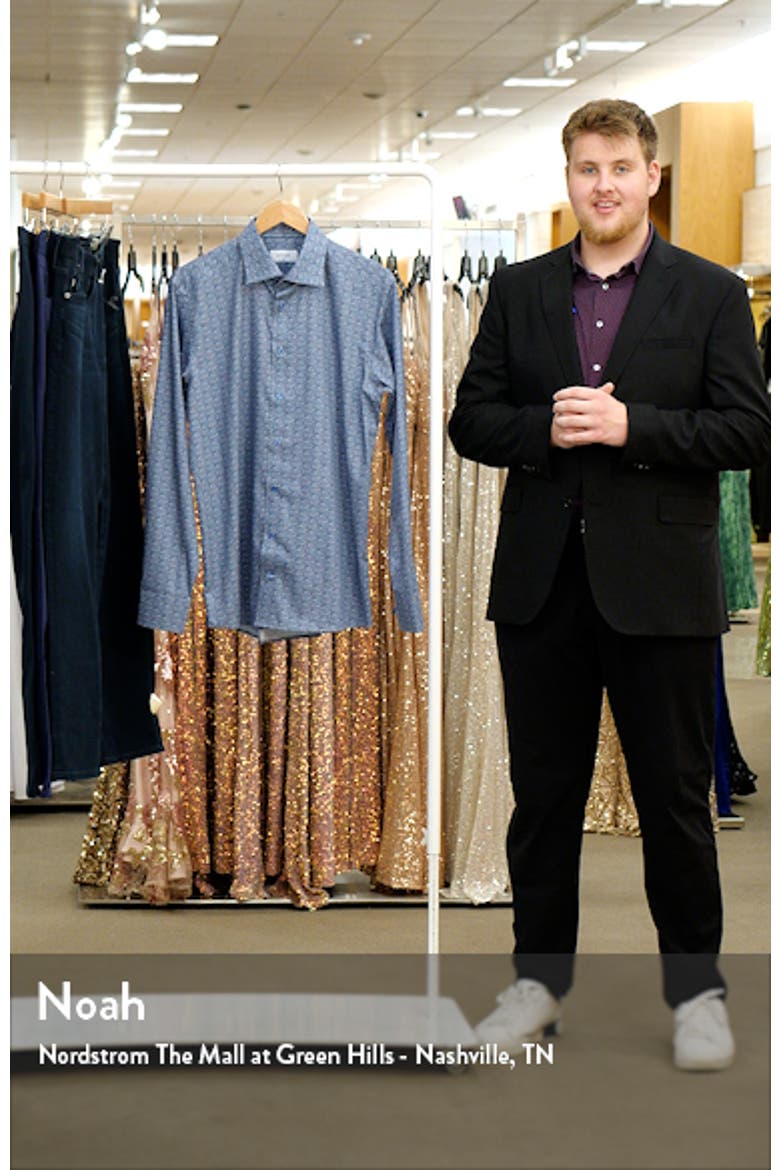 Slim Fit Micro Paisley Cotton Twill Dress Shirt video