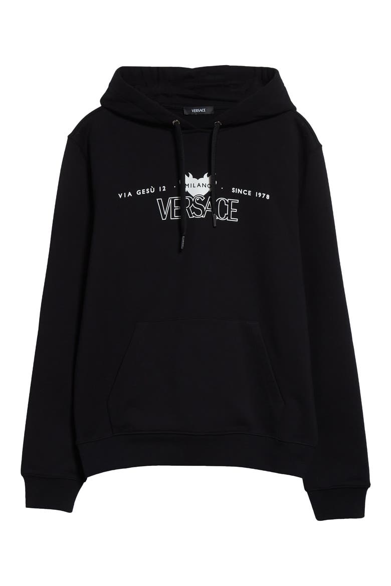 Via Gesù Logo Graphic Hoodie, Alternate, color, BLACK PRINT