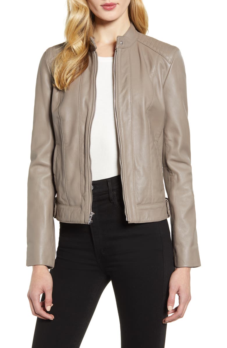 Cole Haan Signature Cole Haan Leather Moto Jacket, Main, color, 