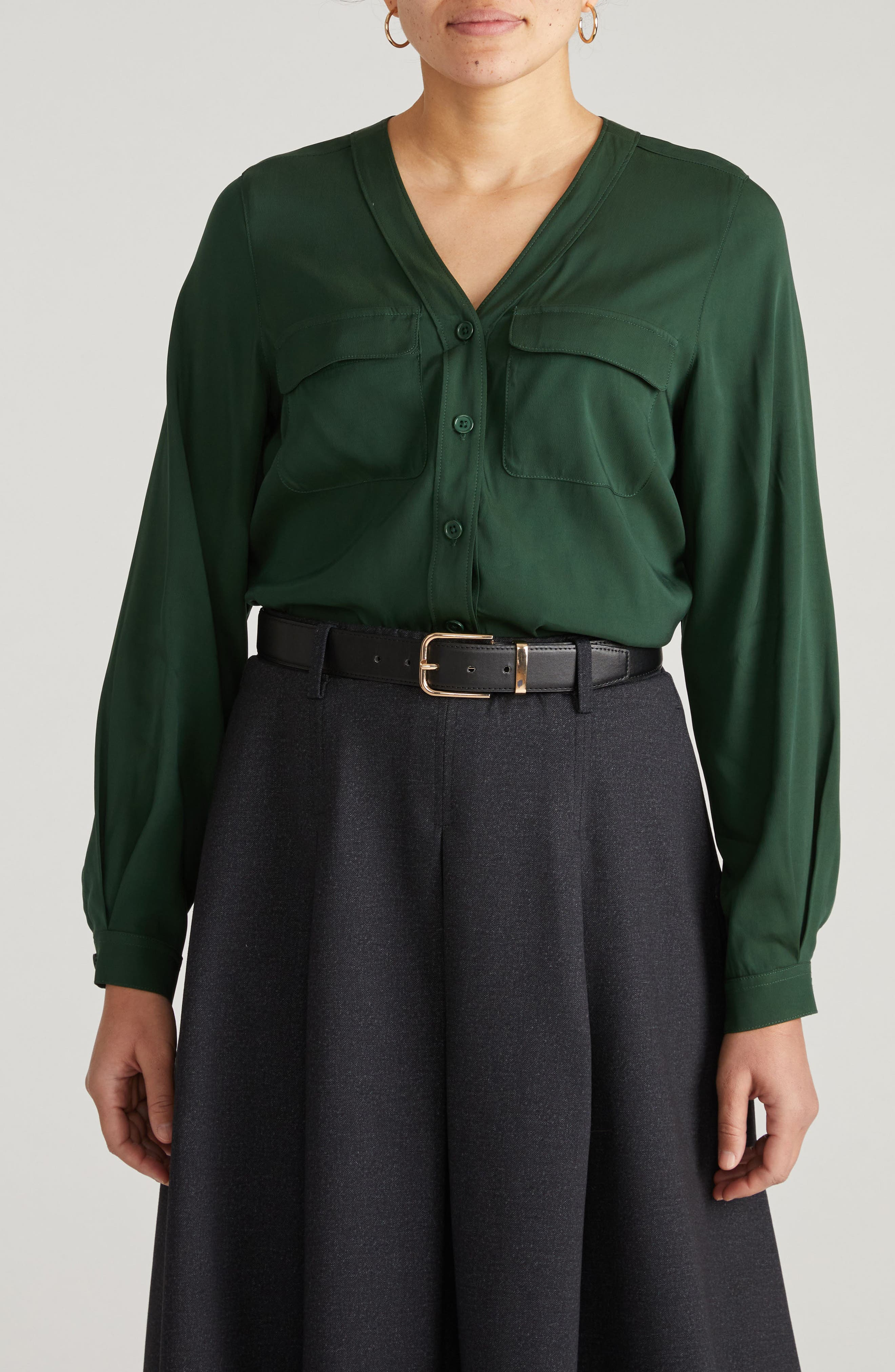 Cooling V-Neck Button-Up Shirt - image 3