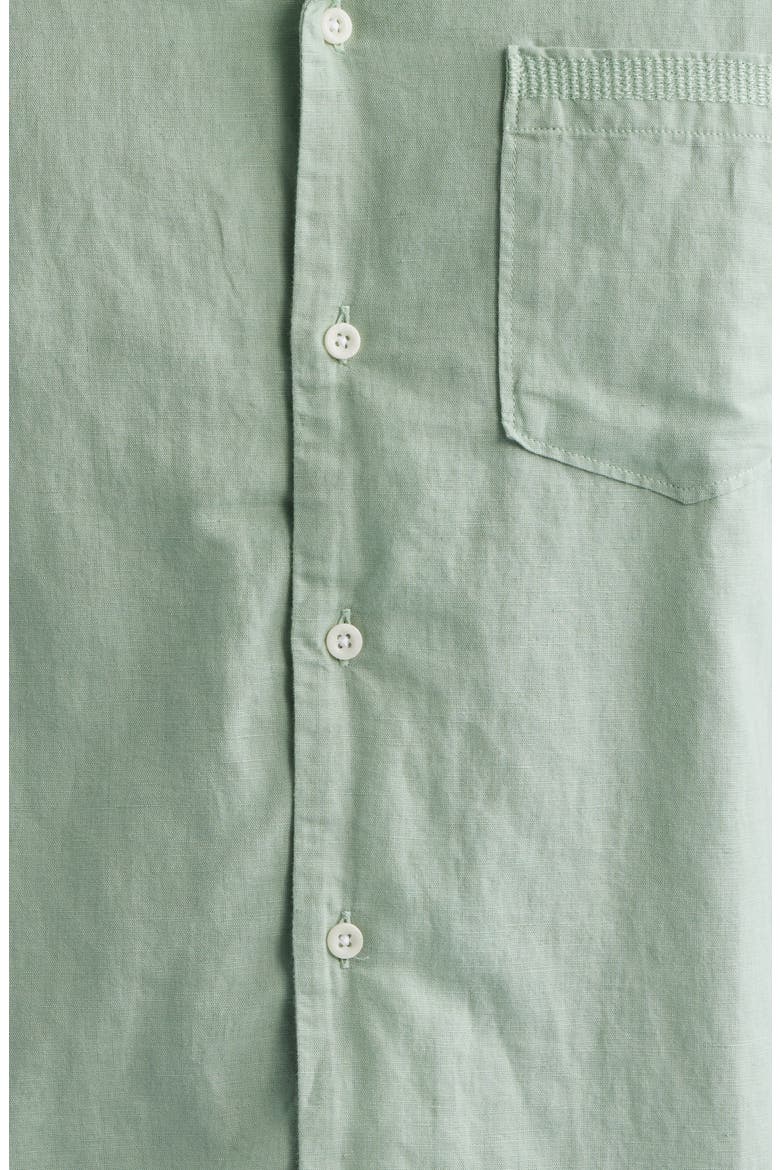 Foster Linen & Cotton Camp Shirt, Alternate, color, FADED MOSS