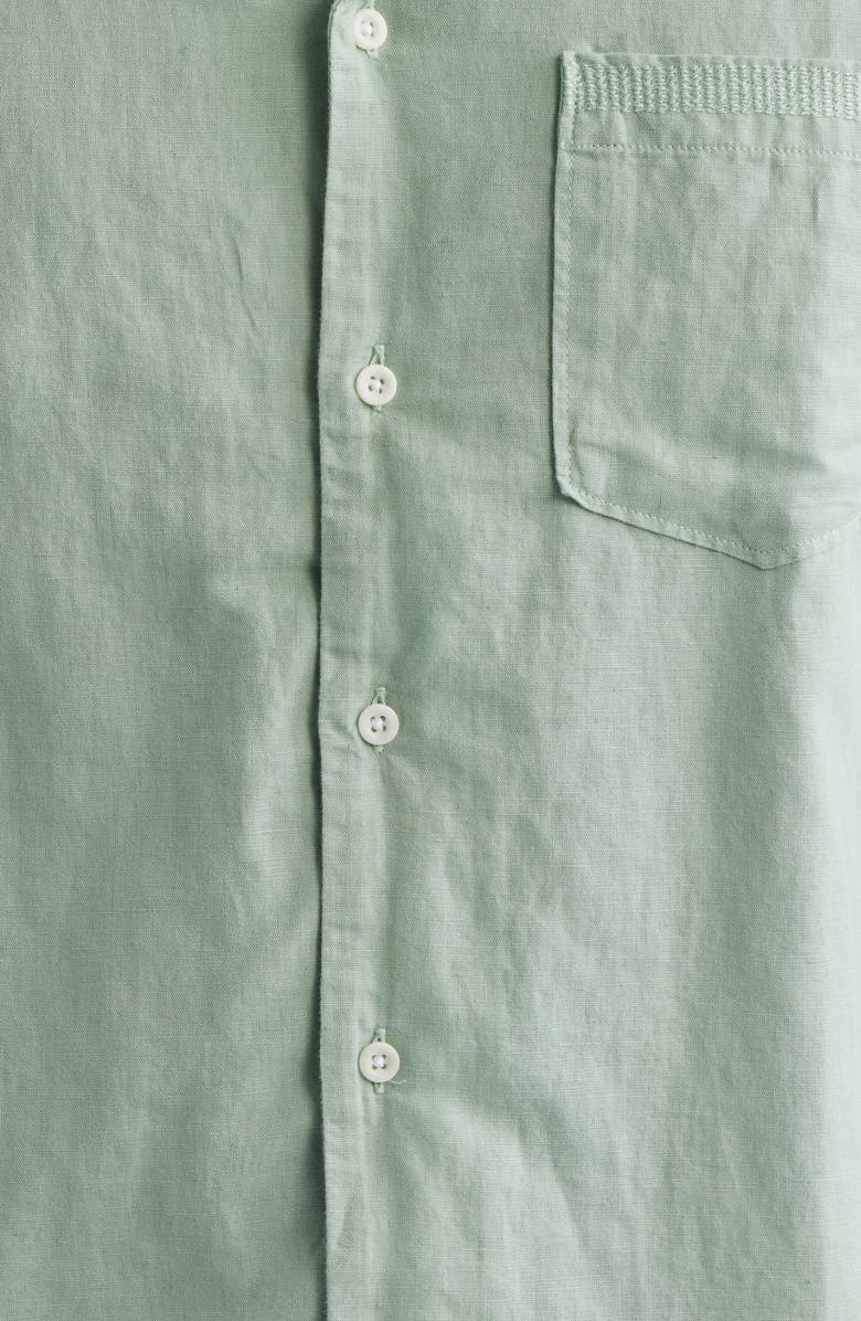 AG Foster Linen & Cotton Camp Shirt, Alternate, color, Faded Moss