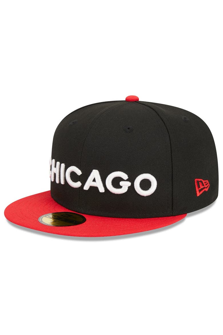 Men's New Era  Black/Red Chicago Bulls 2023/24 City Edition 59FIFTY Fitted Hat, Alternate, color, Black