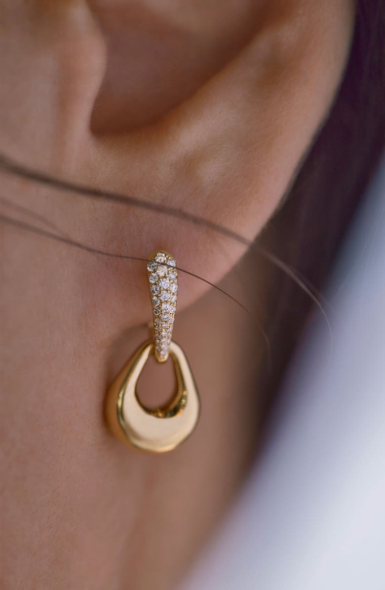 Kloto Pavé Diamond Drop Earrings, Alternate, color, Gold