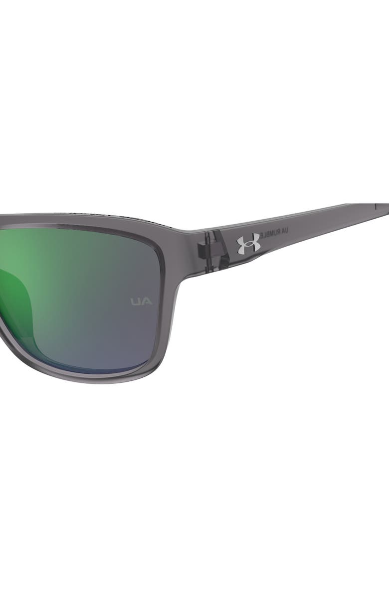 Under Armour Rumble Square Sunglasses, Alternate, color, Crystal Grey