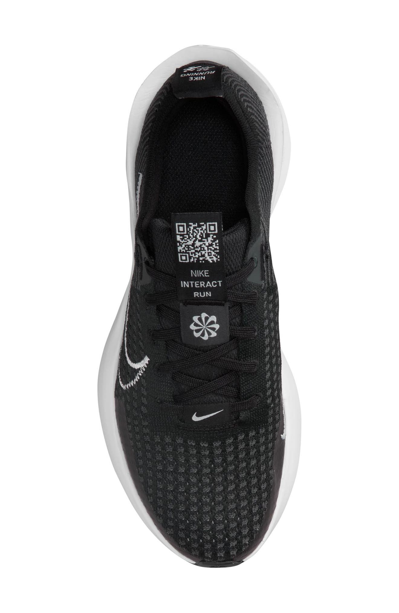Nike Interact Run Running Shoe, Alternate, color, Black/ White