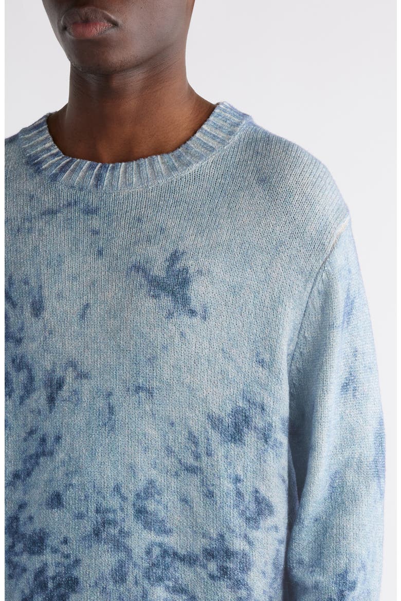Acid Wash Cotton Sweater, Alternate, color, NAVY/ PALE BLUE