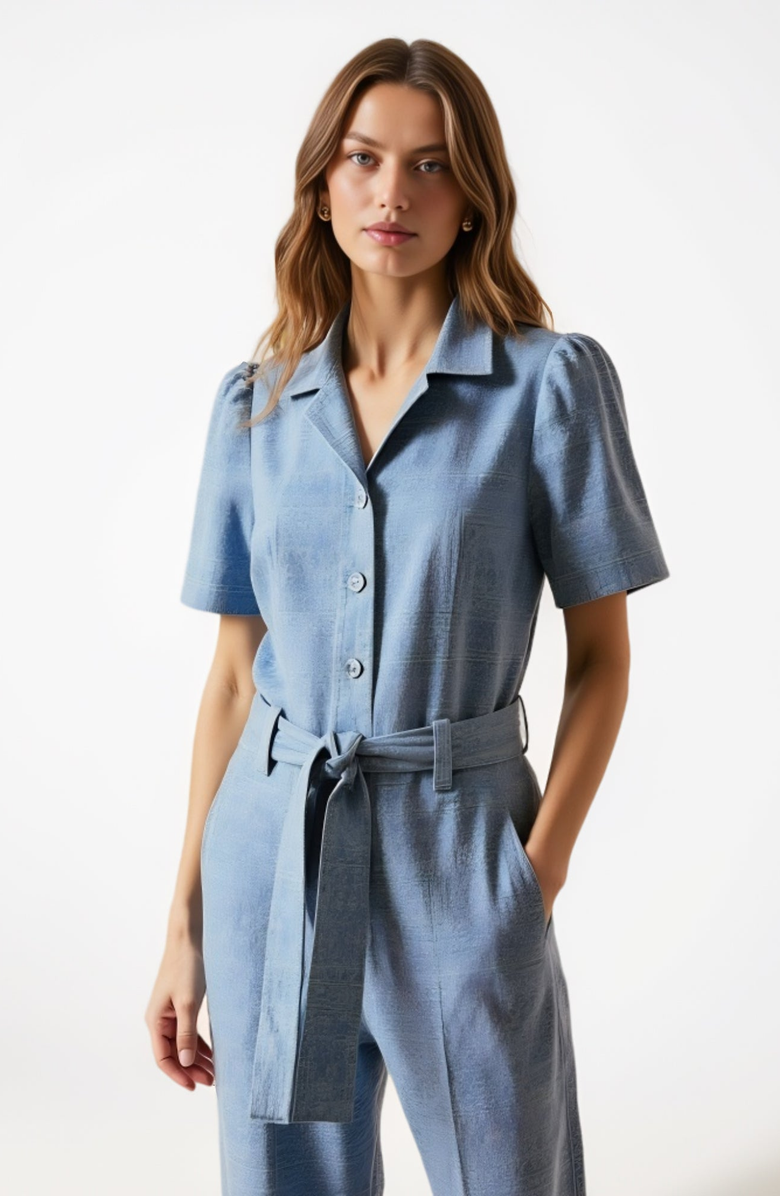 Modenaire Paisley Print Belted Jumpsuit, Alternate, color, Faded Paisley Print