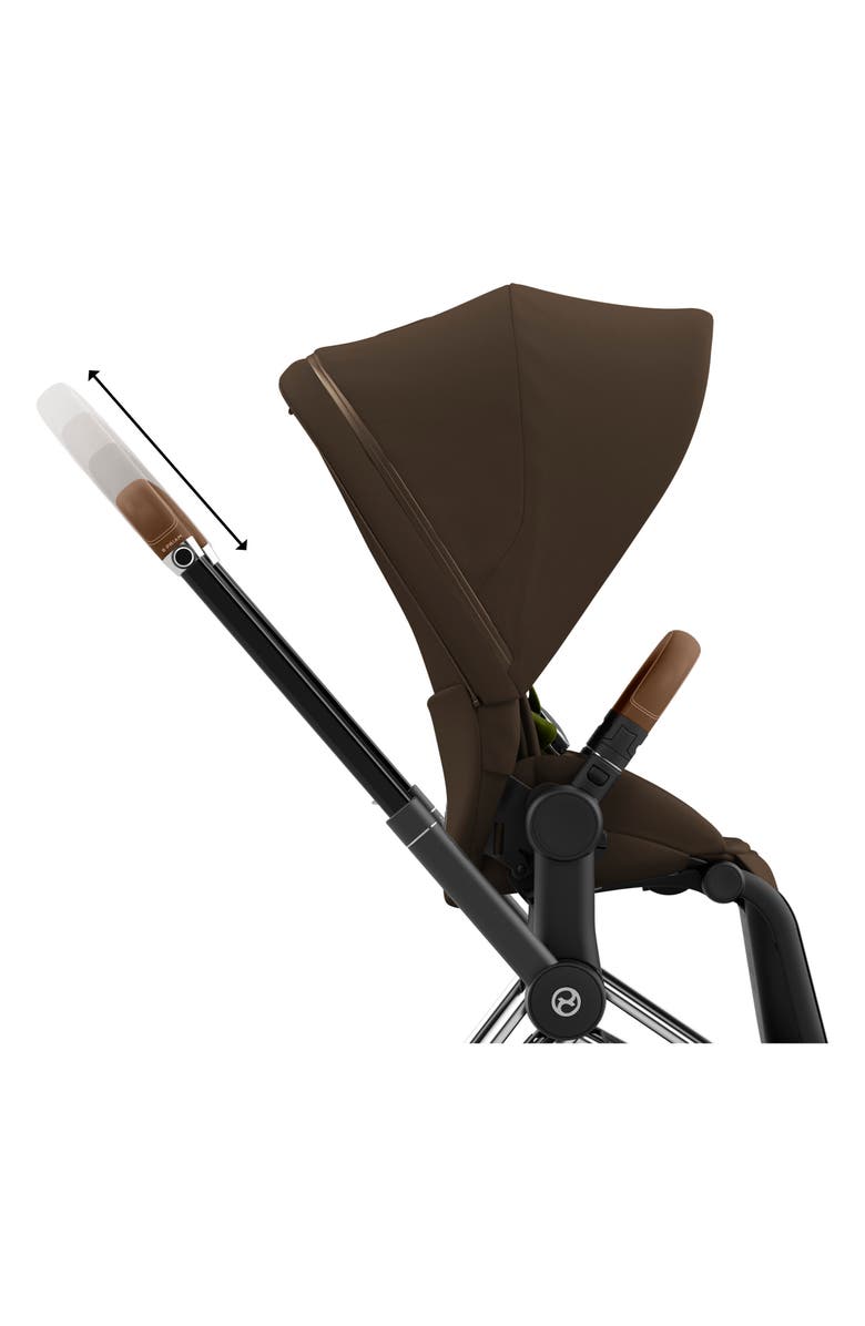 CYBEX e-PRIAM 2 Electronic Smart Stroller with Chrome/Brown Frame, Alternate, color, Khaki Green