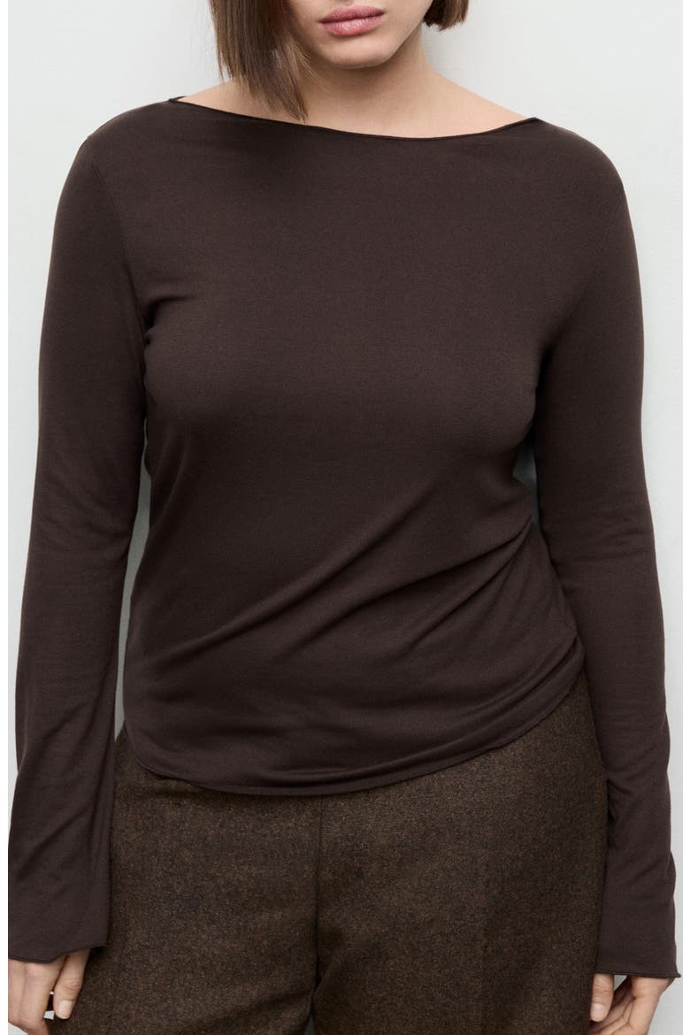 Boatneck Top, Main, color, BROWN