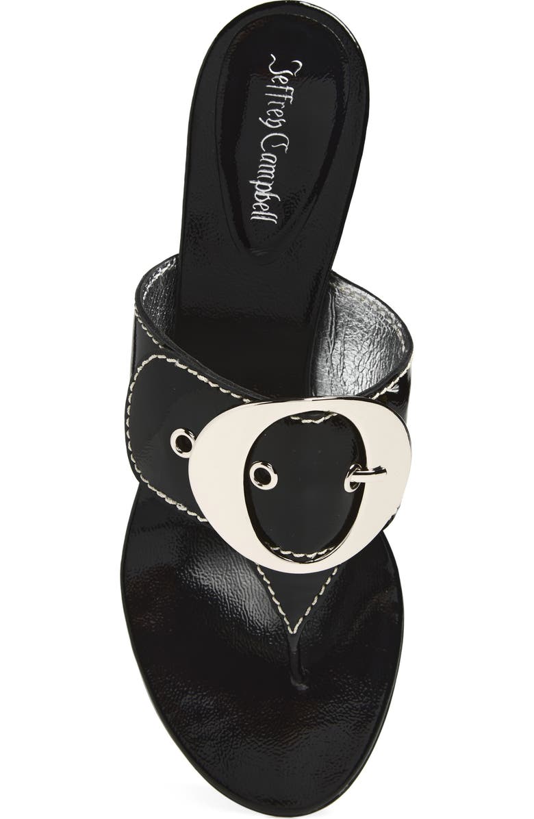 Jeffrey Campbell Solani Buckle Accent Sandal, Alternate, color, Black Silver
