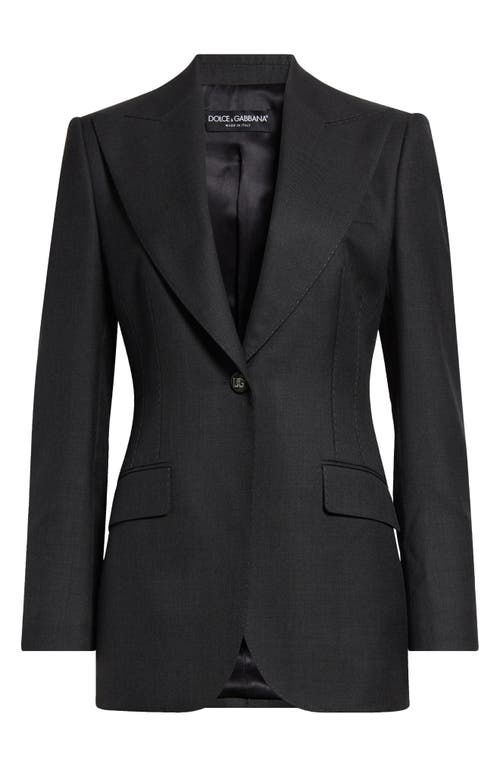 Dolce & Gabbana Dolce&gabbana Turlington Single Breasted Virgin Wool Blazer In S8290 Melange Grigi