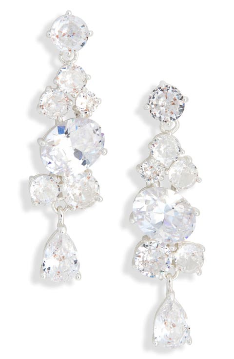 Mixed Cubic Zirconia Drop Earrings