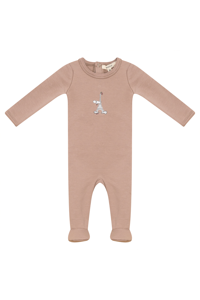Eiffel Print French Fleece Romper, Alternate, color, True Blossom