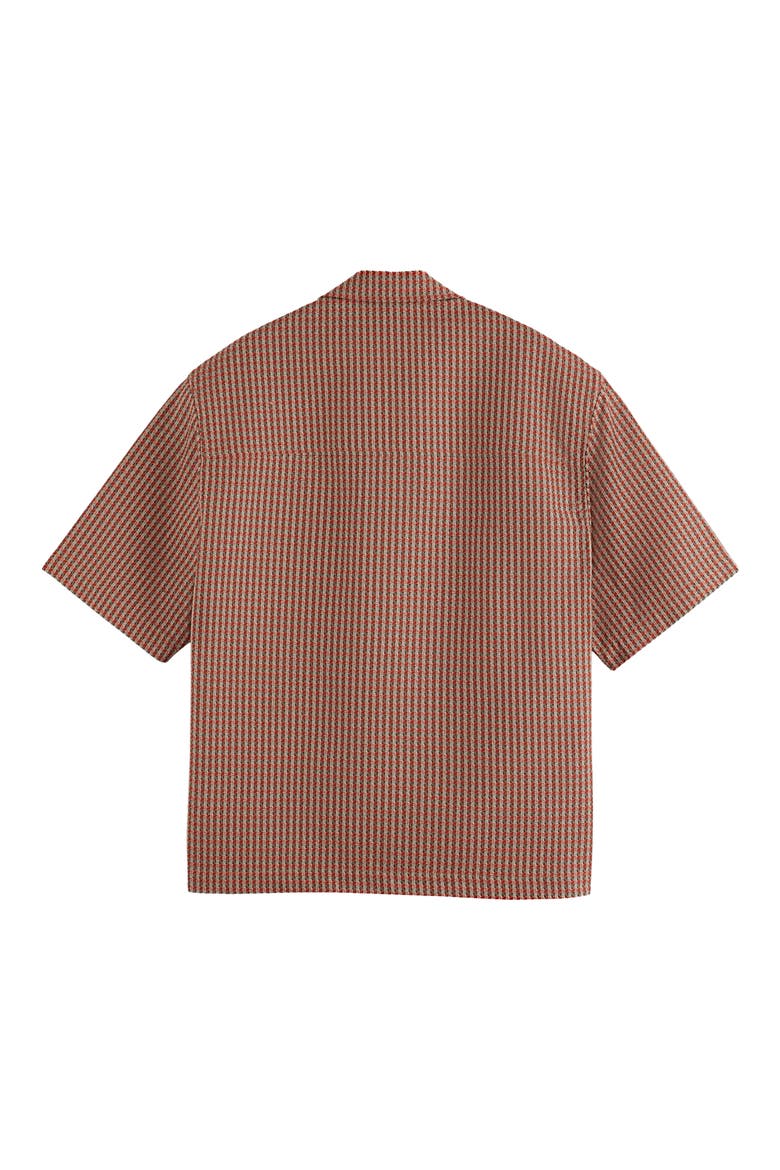 Oversize Microcheck Cotton Camp Shirt, Alternate, color, AURORA RED MICRO CHECK