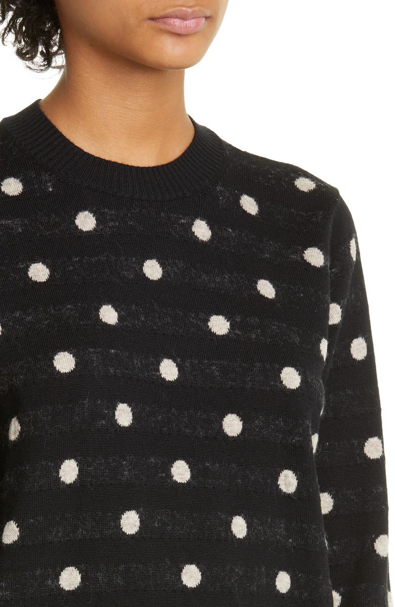 Tao Comme des Garçons Polka Dot Jacquard Wool Blend Sweater, Alternate, color, 