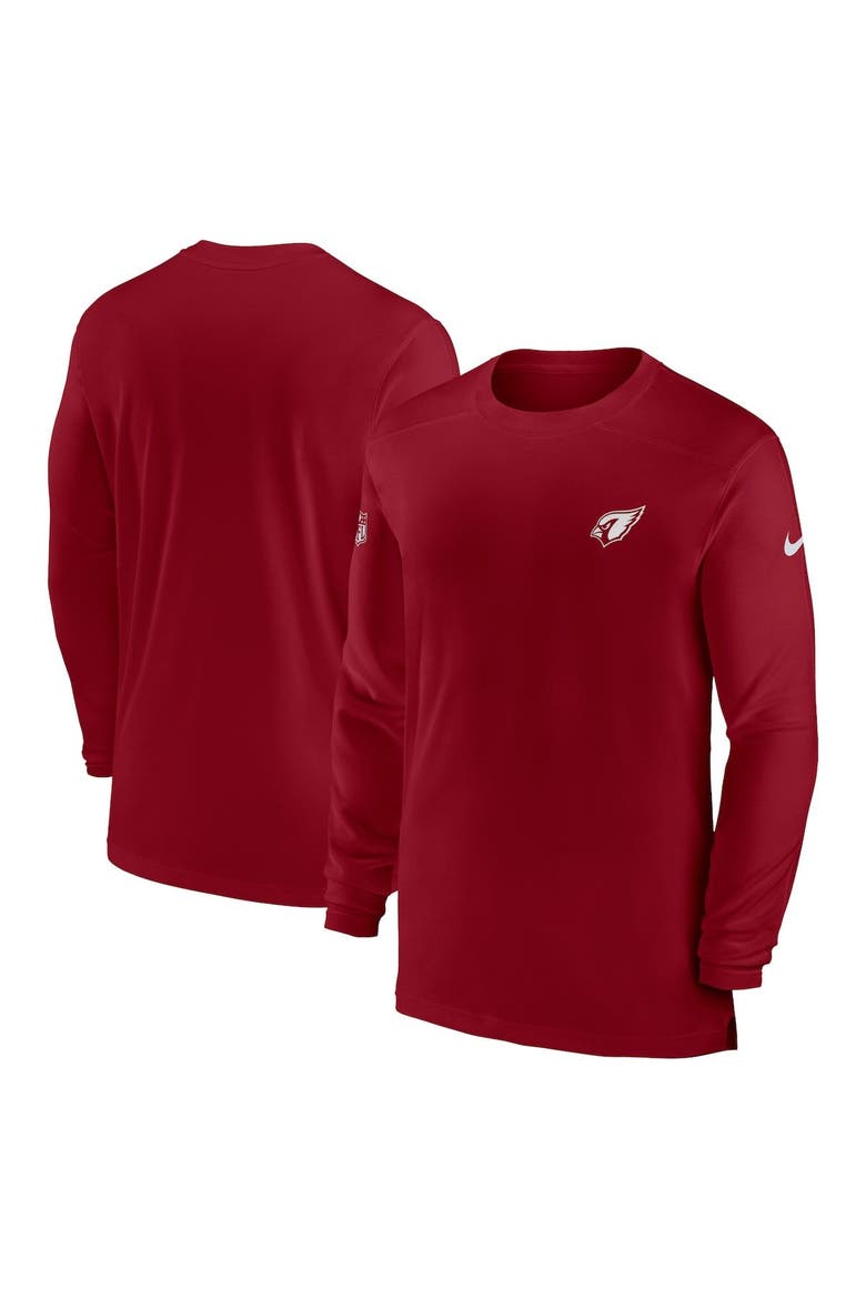 Men's Nike Cardinal Arizona Cardinals Sideline Coach Performance Long Sleeve T-Shirt, Main, color, Cardinal