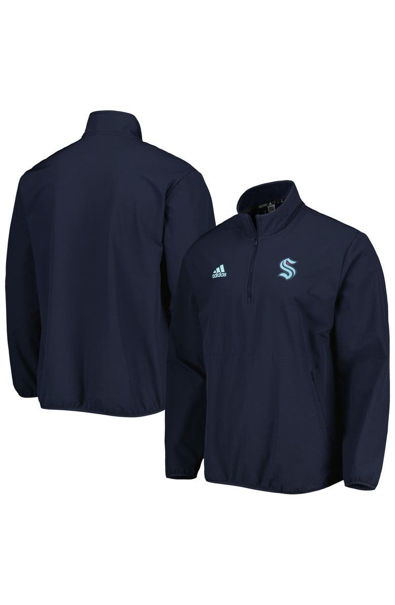 adidas Men's adidas Navy Seattle Kraken COLD.RDY Quarter-Zip Jacket, Main, color,