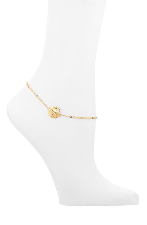 Sunrise Shell Charm Chain Anklet