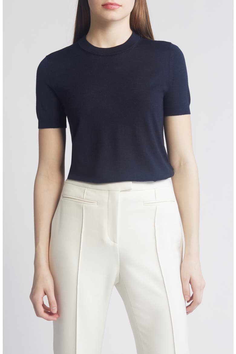 Falyssiasi Wool T-Shirt Sweater, Main, color, DK BU