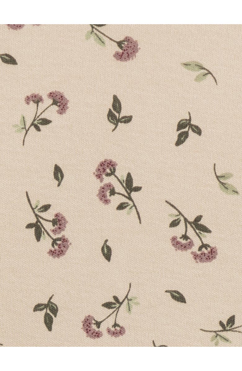 Colored Organics Organic Cotton Neve Ruffle Zipper Footie, Alternate, color, Betty Floral / Purple + Olive