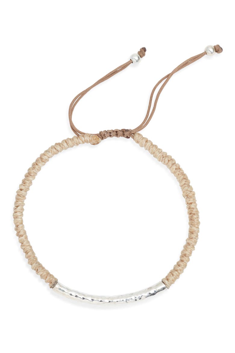 Hammered Tube Bracelet, Main, color, BEIGE