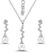 Christian Siriano New York Cubic Zirconia & 9-10mm Faux Pearl Drop Earrings & Necklace Set