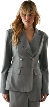 Warehouse Deconstructed Lace Up Blazer