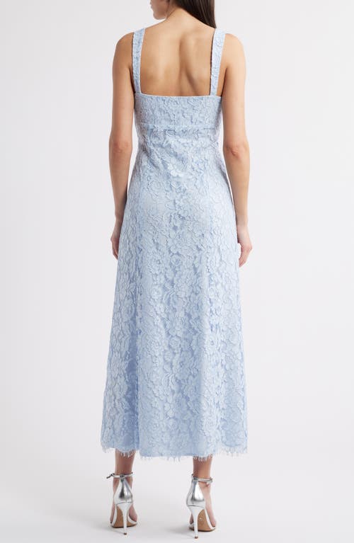 Shop Wayf Elysia Cotton Blend Lace Gown In Baby Blue