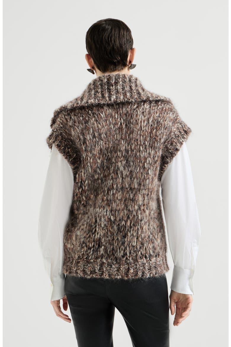 Malfilé mohair turtleneck sweater vest, Alternate, color, Bark
